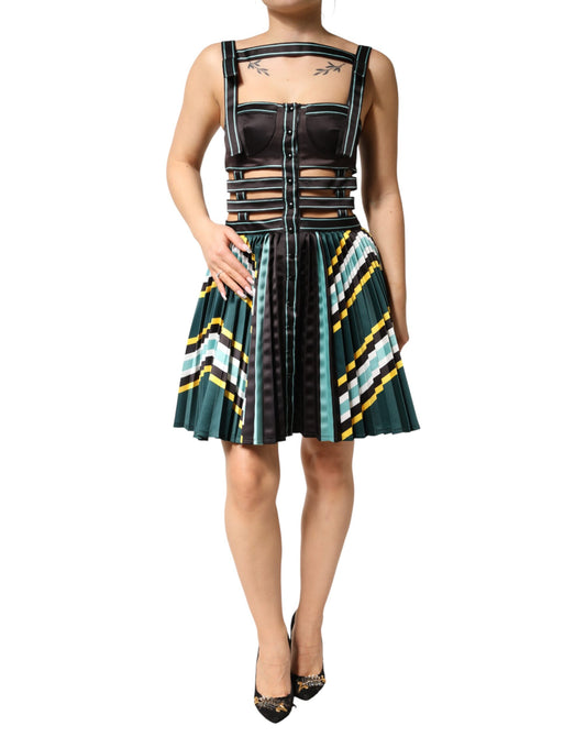 Multicolor Sleeveless A-line Dress
