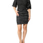 Black White Polka Dot Short Sleeves Mini Dress