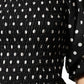 Black White Polka Dot Short Sleeves Mini Dress
