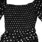 Black White Polka Dot Short Sleeves Mini Dress