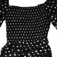 Black White Polka Dot Short Sleeves Mini Dress