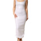 White Polyester Sleeveless Sheath Dress