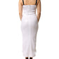 White Polyester Sleeveless Sheath Dress