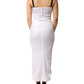 White Polyester Sleeveless Sheath Dress
