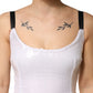 White Polyester Sleeveless Sheath Dress