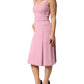 Pink Viscose Sleeveless Sheath Midi Dress