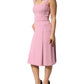 Pink Viscose Sleeveless Sheath Midi Dress
