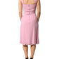 Pink Viscose Sleeveless Sheath Midi Dress