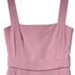 Pink Viscose Sleeveless Sheath Midi Dress