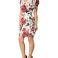 White Floral Embellished Sheath Mini Dress