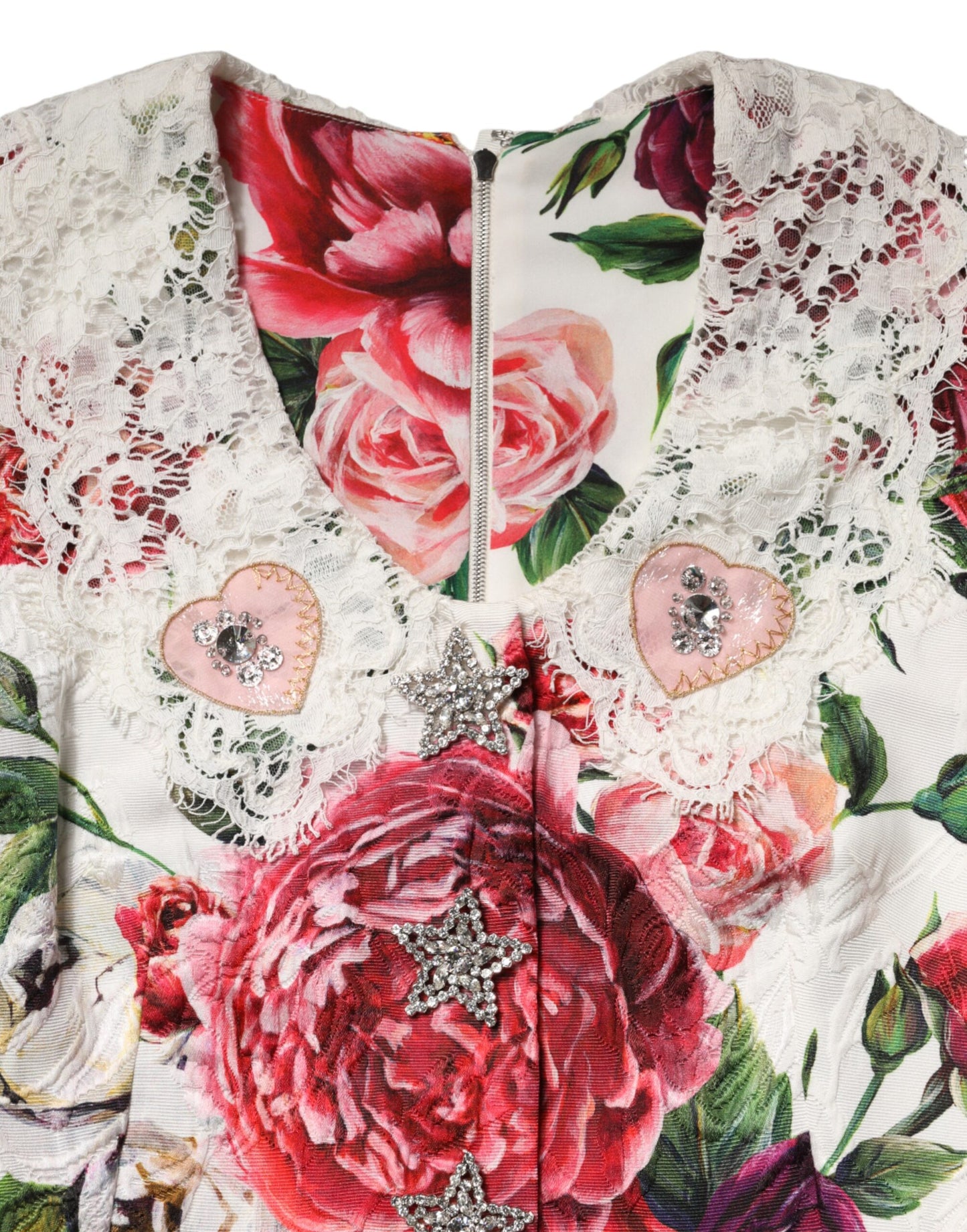 White Floral Embellished Sheath Mini Dress