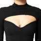 Black Viscose Bodycon Sheath Midi Dress