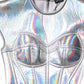 Silver Iridescent Bodycon Sheath Midi Dress