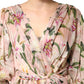 Pink Lily Print A-line Pleated Maxi Dress