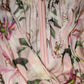 Pink Lily Print A-line Pleated Maxi Dress