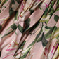 Pink Lily Print A-line Pleated Maxi Dress