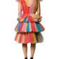 Multicolor Nylon Tiered Tulle Midi Dress