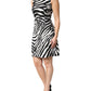 Black White Zebra Sleeveless A-line Dress