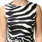 Black White Zebra Sleeveless A-line Dress