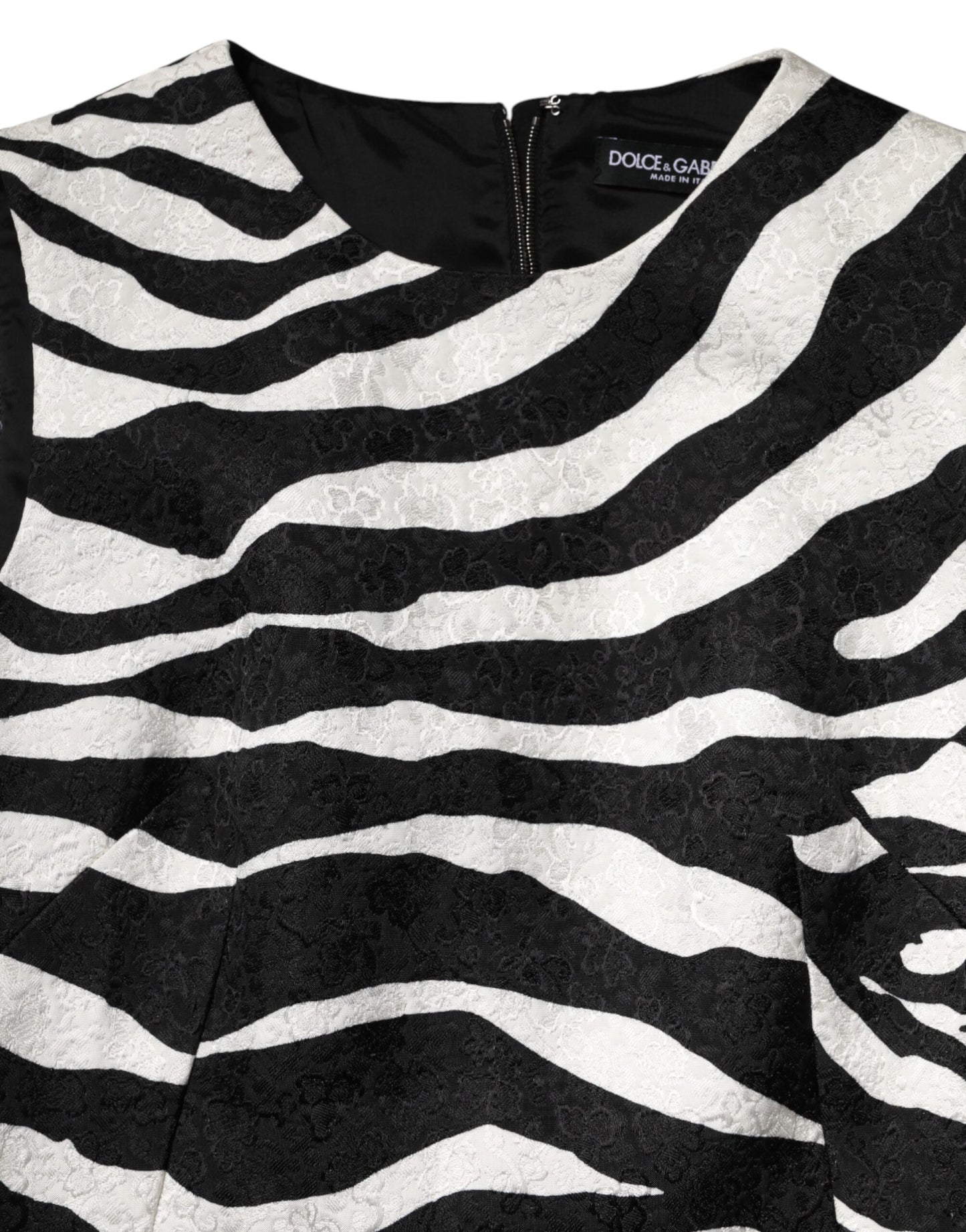 Black White Zebra Sleeveless A-line Dress