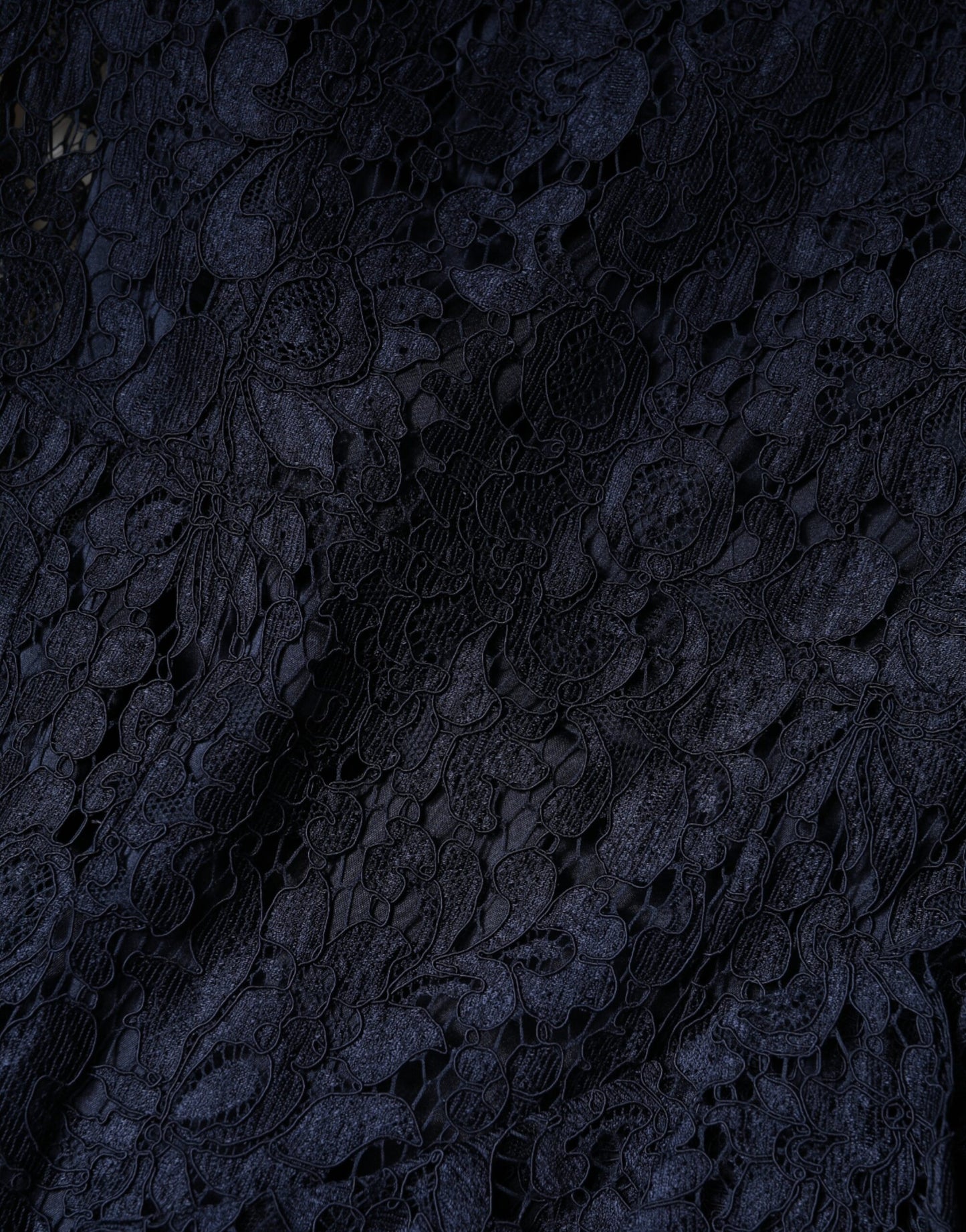 Blue Lace Ruffle A-line Knee Length Dress