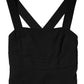 Black Square Neck Sleeveless Midi Dress