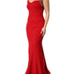 Red Embellished Bodycon Long Gown Dress