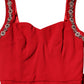 Red Embellished Bodycon Long Gown Dress