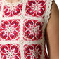Multicolor Brick Stitched Crochet Mini Dress