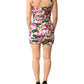Multicolor Floral Ruched Silk Charmeuse Mini Dress