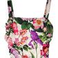 Multicolor Floral Ruched Silk Charmeuse Mini Dress