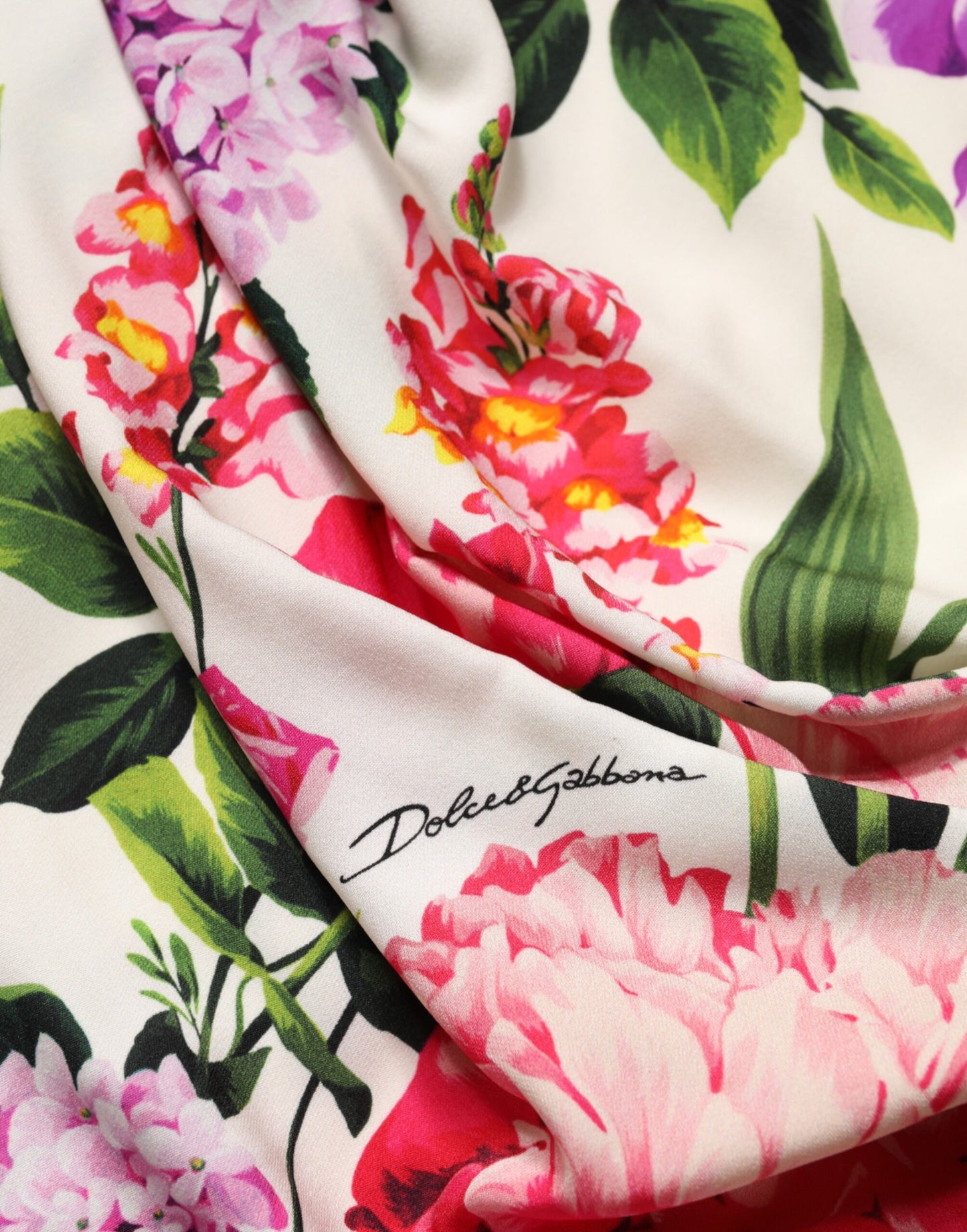 Multicolor Floral Ruched Silk Charmeuse Mini Dress