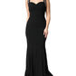 Black Embellished Bodycon Long Gown Dress