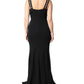 Black Embellished Bodycon Long Gown Dress