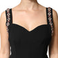 Black Embellished Bodycon Long Gown Dress