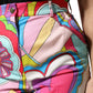 Multicolor Graphic High Waist Bermuda Shorts