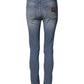 Blue Washed Cotton Skinny Denim Trouser Jeans