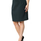 Dark Green Mid Waist Pencil Cut Mini Skirt