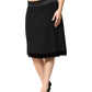 Black Mid Waist A-line Knee Length Skirt