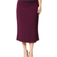 Maroon Mid Waist Pencil Cut Midi Skirt