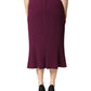 Maroon Mid Waist Pencil Cut Midi Skirt