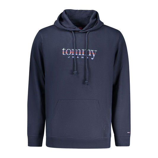 Blue Cotton Men Hoodie