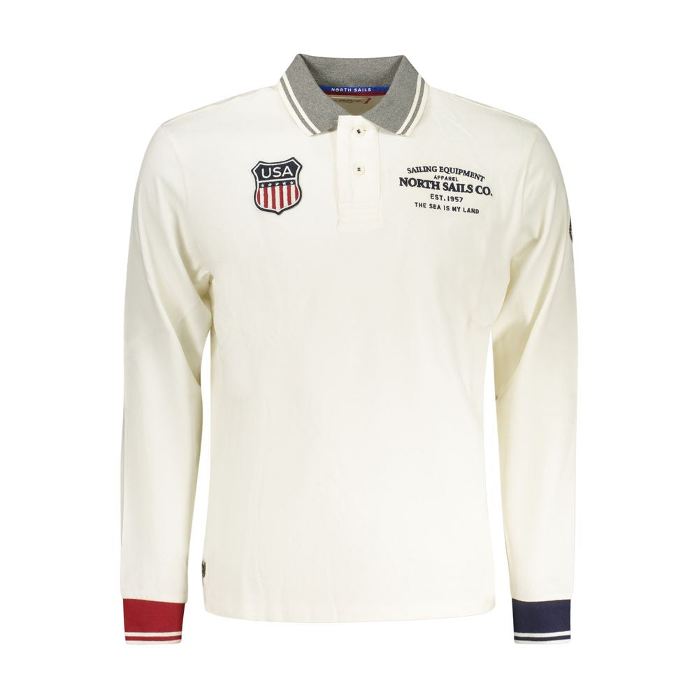 White Cotton Men Polo Shirt