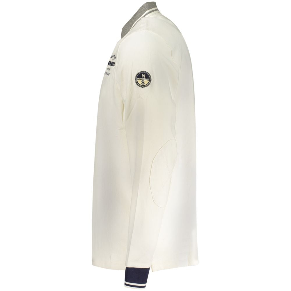 White Cotton Men Polo Shirt