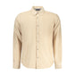Beige Cotton Men Shirt