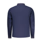 Blue Cotton Men Polo Shirt