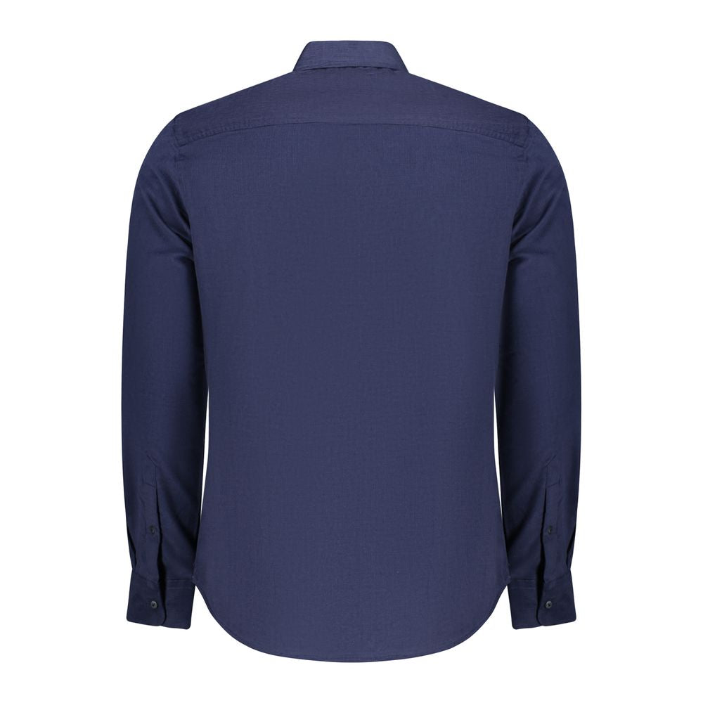 Blue Cotton Men Shirt