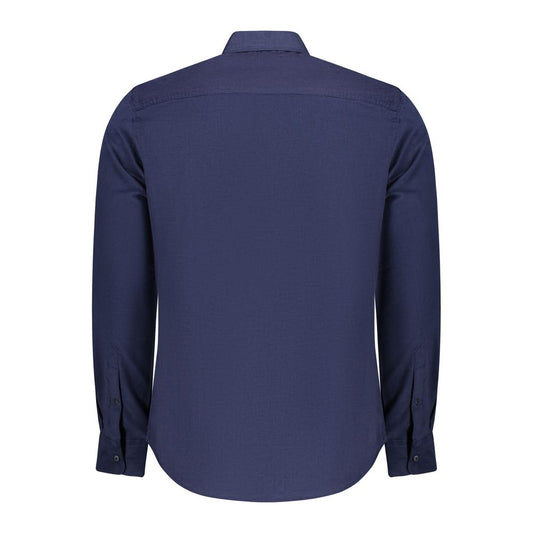 Blue Cotton Men Shirt
