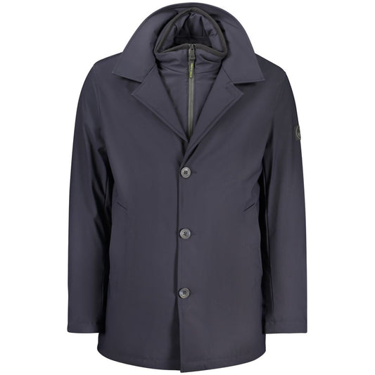 Blue Polyester Men's Jacket