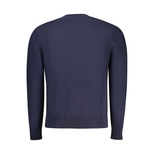Blue Cotton Men Sweater